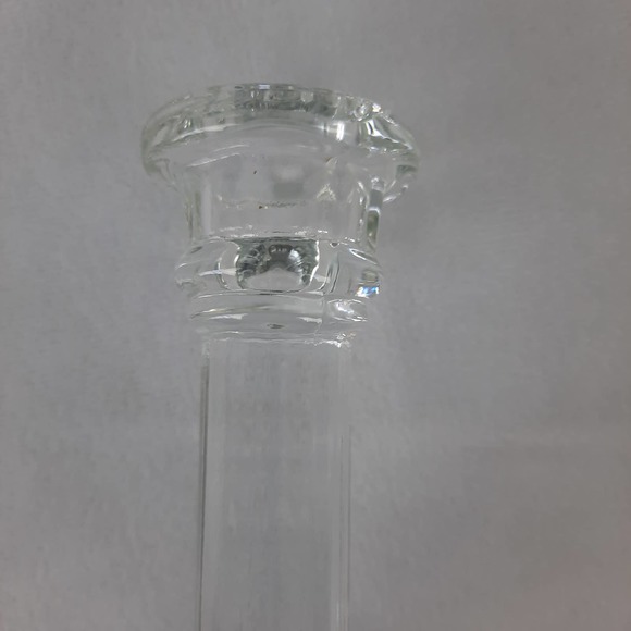 Vintage Crystal Clear Glass Taper Candlestick Candle Holder - Picture 4 of 7
